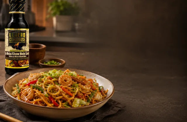 Sauced rice and noodle meal for Legend Chefs meal shortcuts