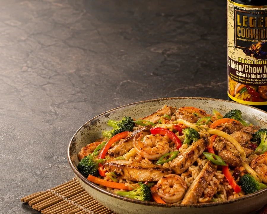 Sauced noodles and vegetables for a quick toss-style stir fry meal