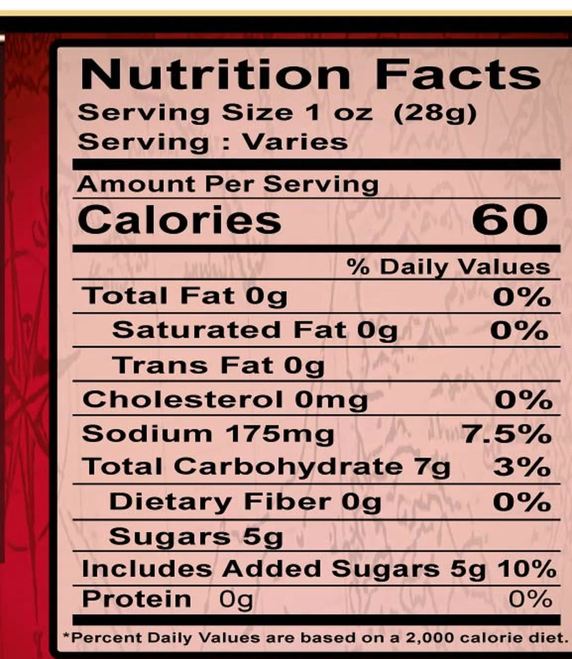Nutrition Facts panel cropped from the approved 12 oz Chow Mein and Lo Mein flat label