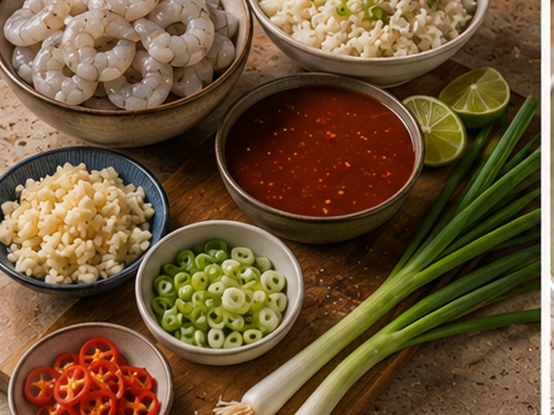 Pepper Shrimp with Garlic Scallion Rice