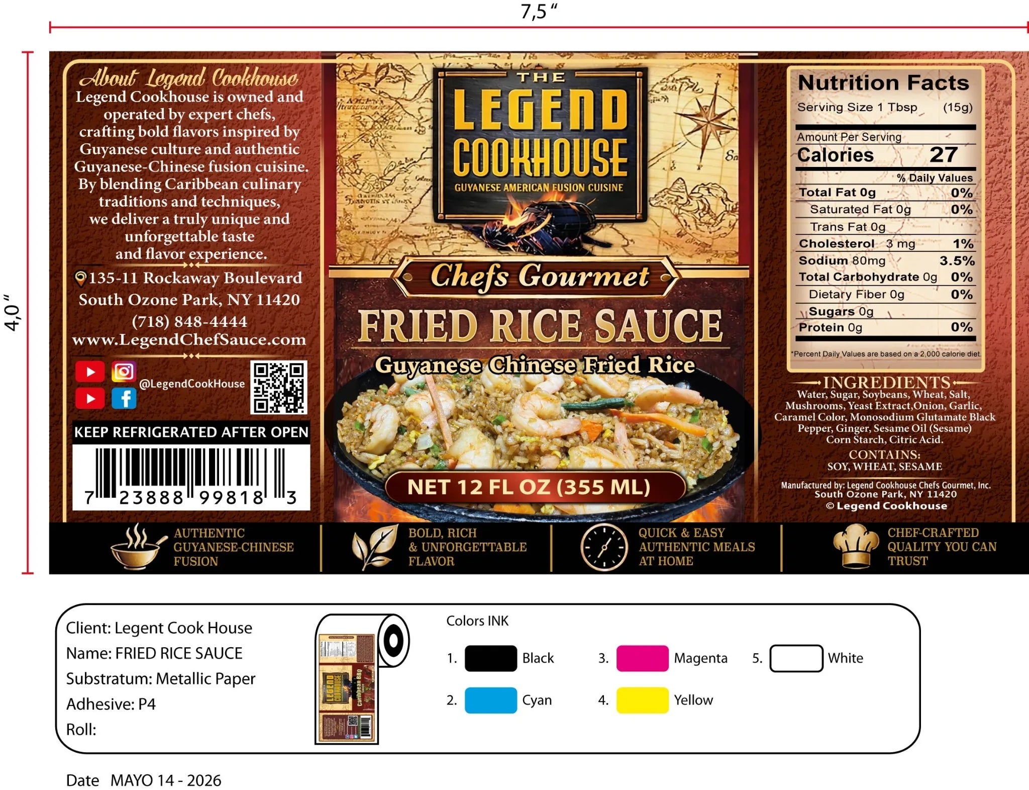 Full flat label reference for Legend Fried Rice Sauce