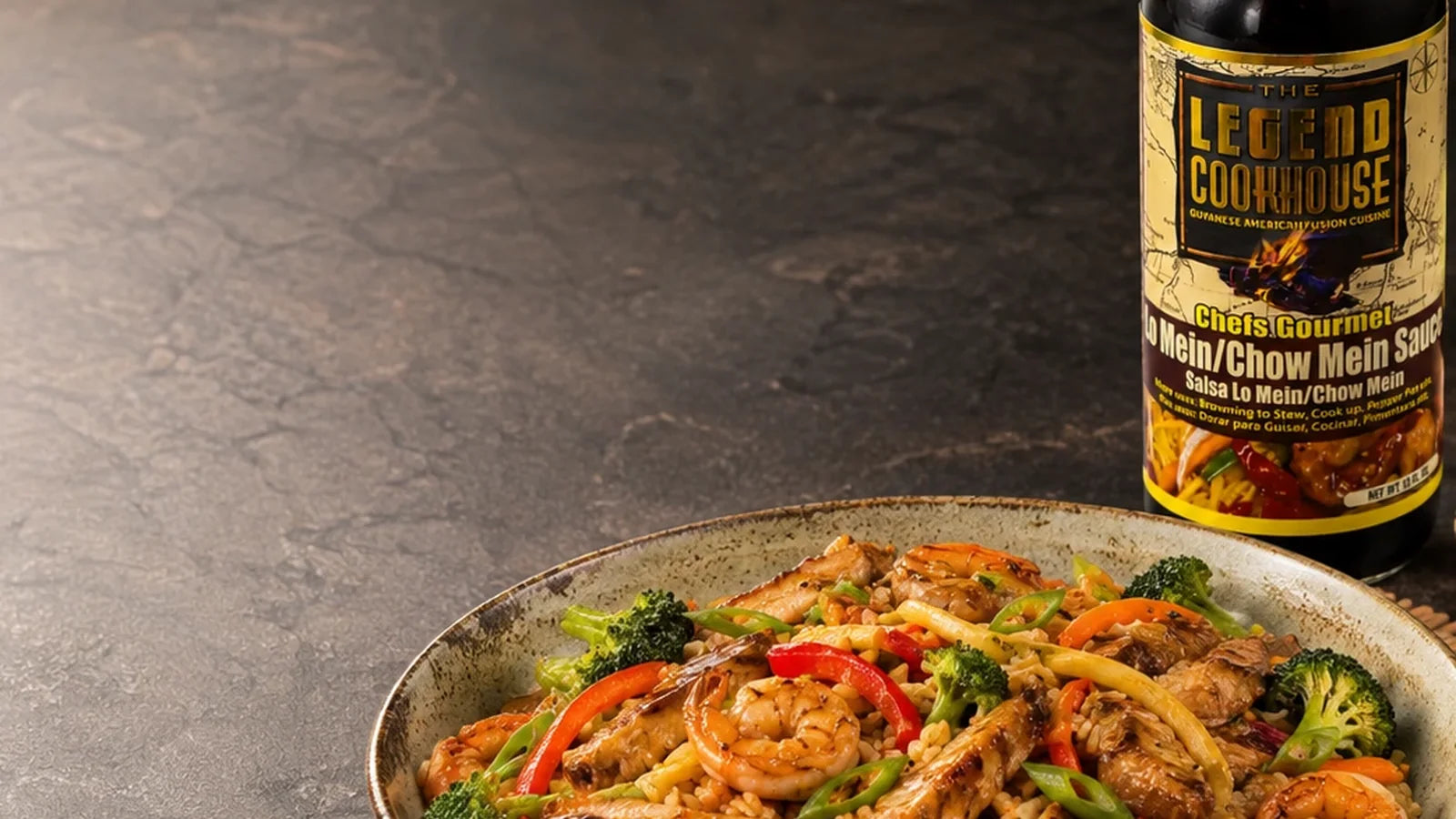 Sauced noodles and vegetables for Legend Chefs noodle and stir fry sauces