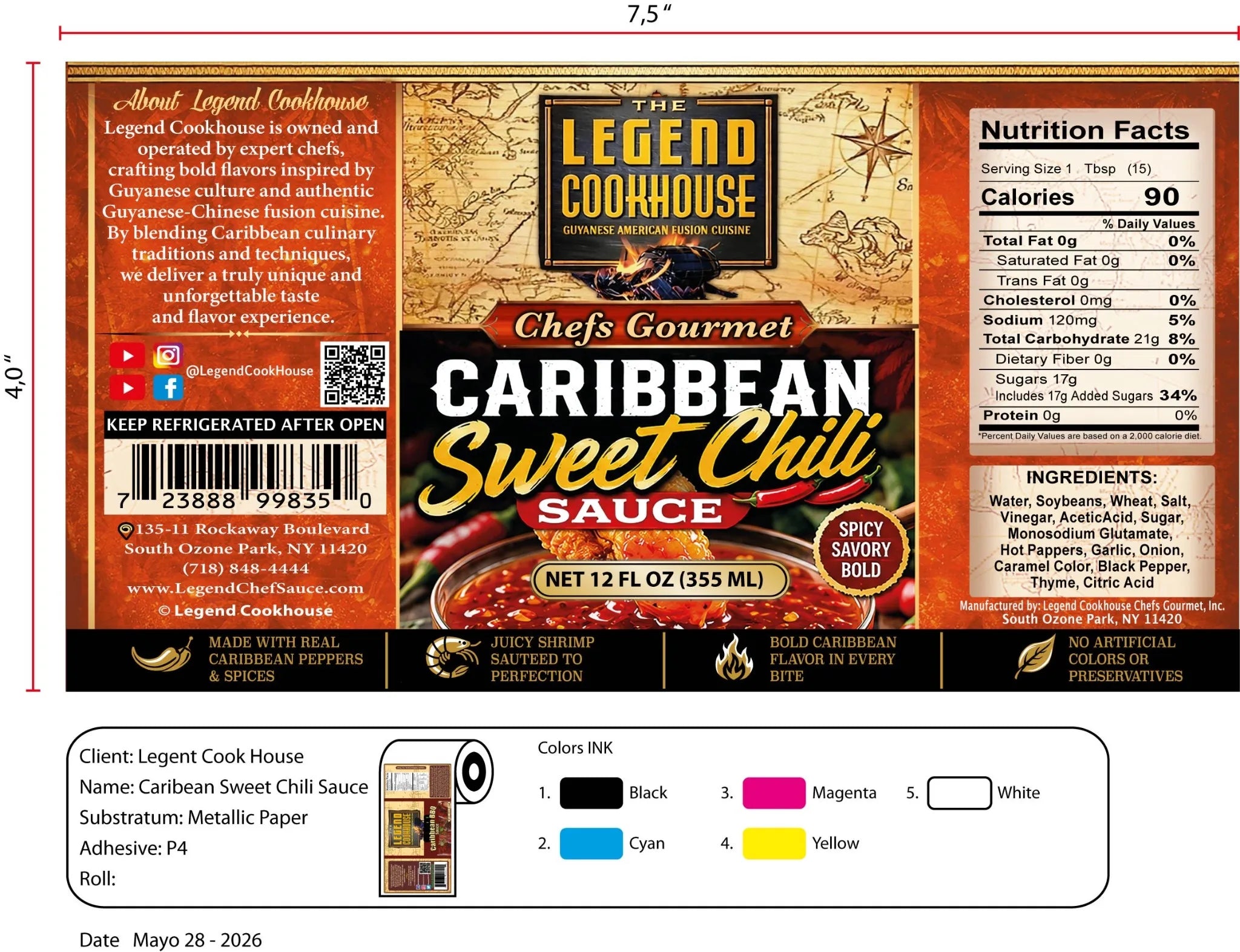 Full flat label reference for Legend Sweet Chili Sauce