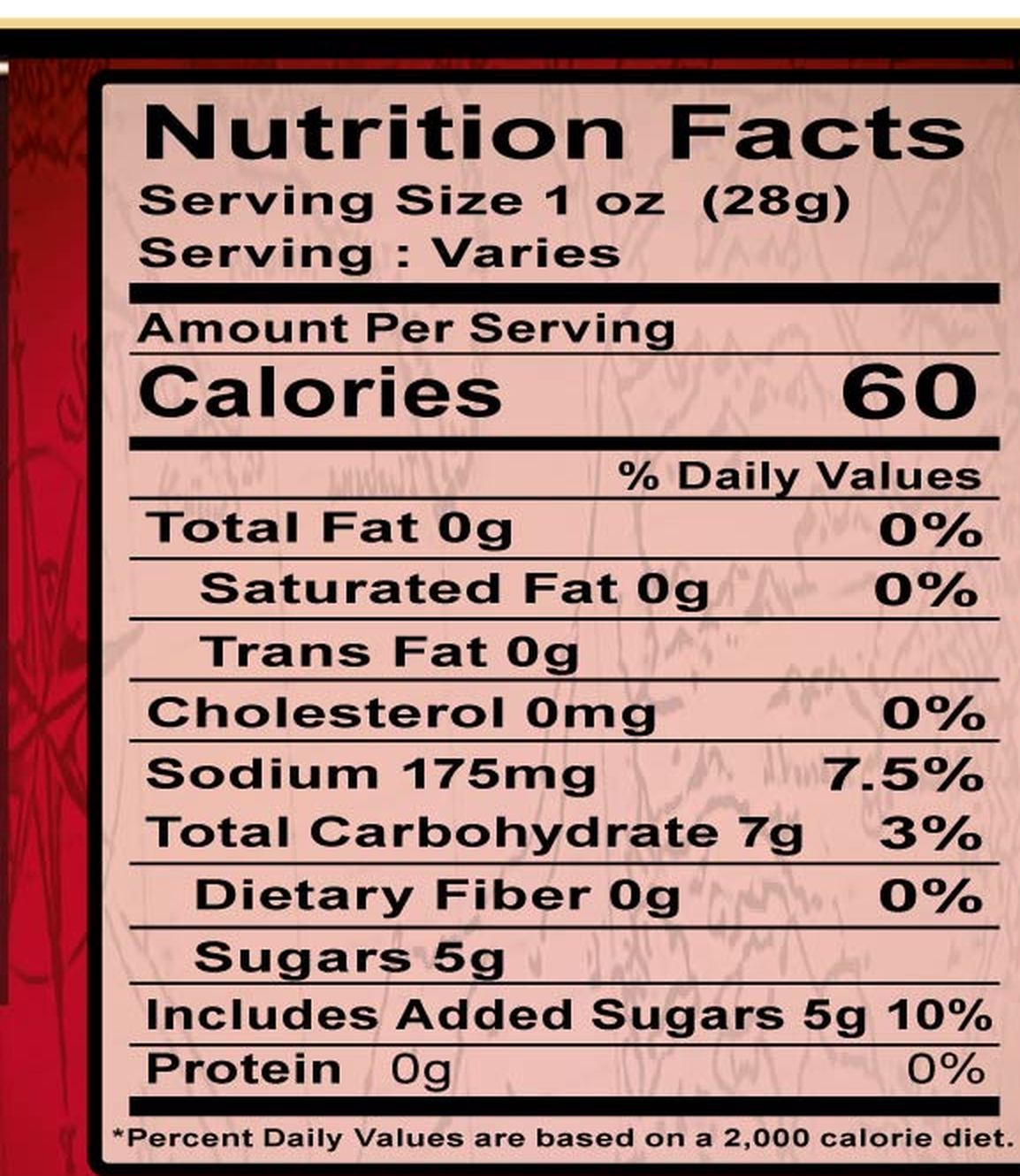 Nutrition Facts panel cropped from the approved 12 oz Chow Mein and Lo Mein flat label